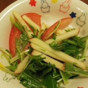 りんご・水菜・トマトのサラダ